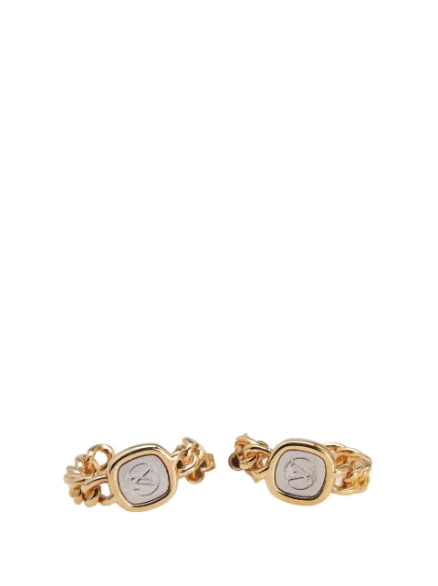 Louis Vuitton Pre-Owned 2015 Gold Plated LV ID Chain Hoop Push Back Earrings costume earrings