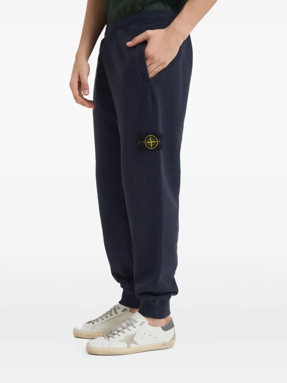 Stone Island Broek met patch - Blauw