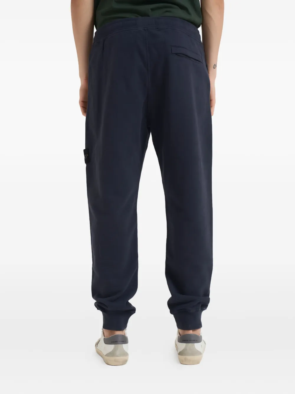 Stone Island Broek met patch Blauw