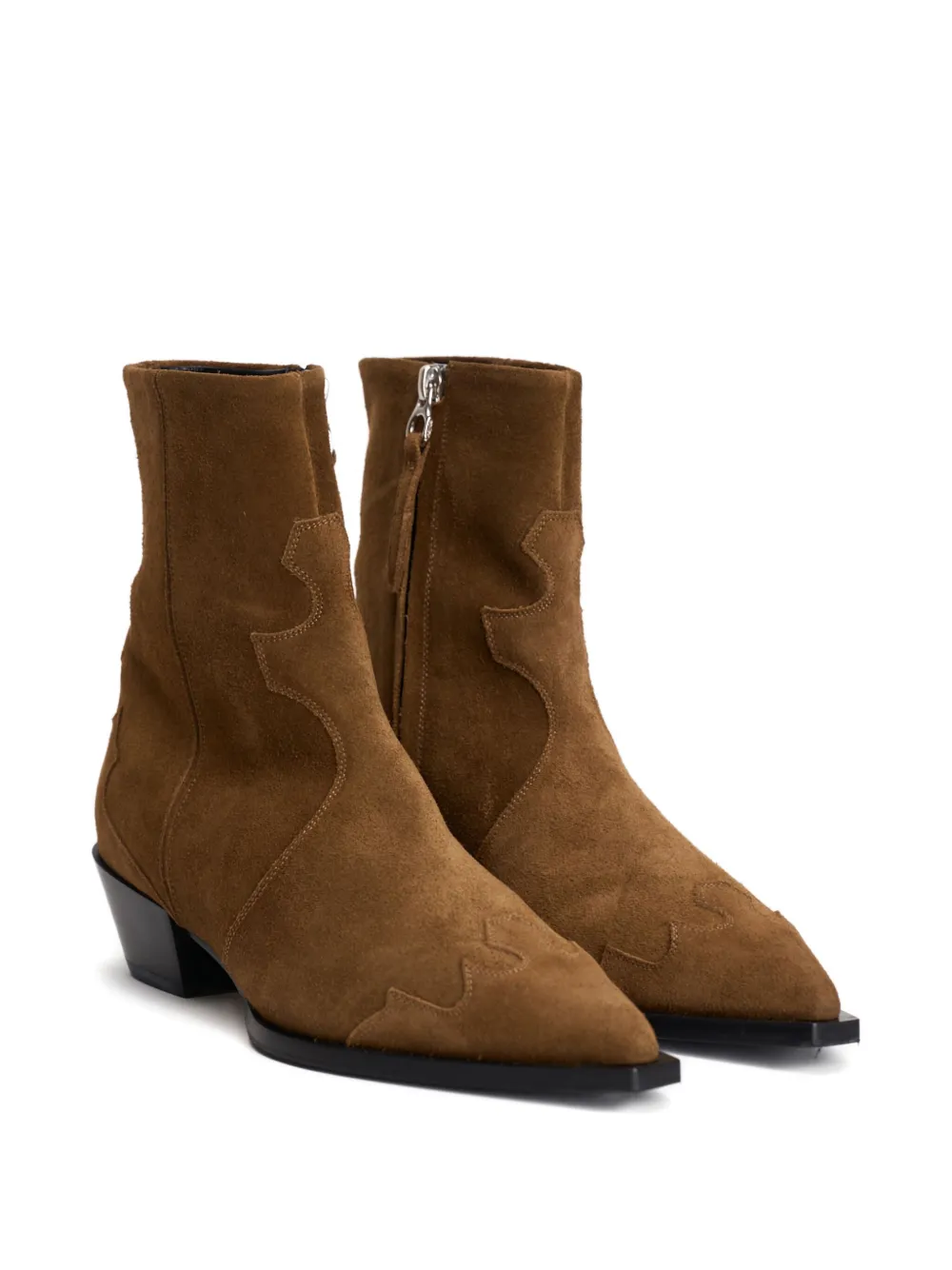 Aeyde Hester Suede Ankle Boots In Brown