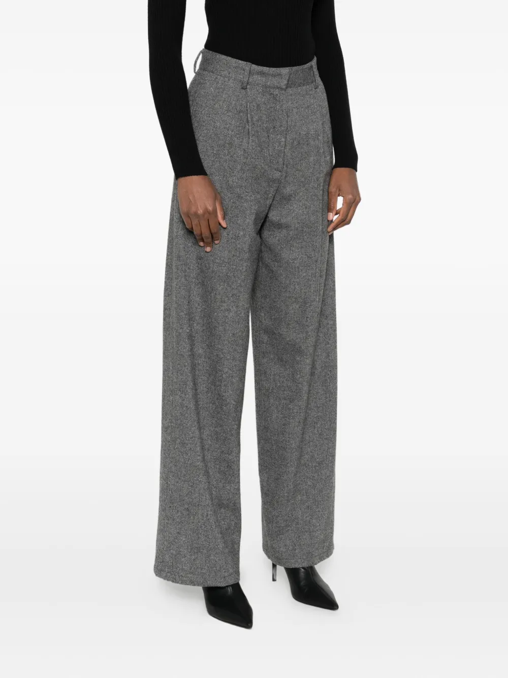 Marsēm Pleated Straight-leg Trousers In Gray