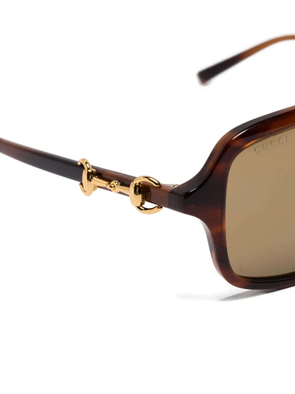 Gucci Eyewear Zonnebril met piloten montuur en Horsebit-detail Bruin