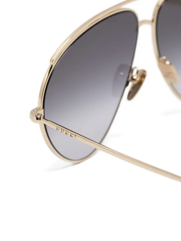 Gucci Eyewear パイロット サングラス | ゴールドトーン | FARFETCH JP