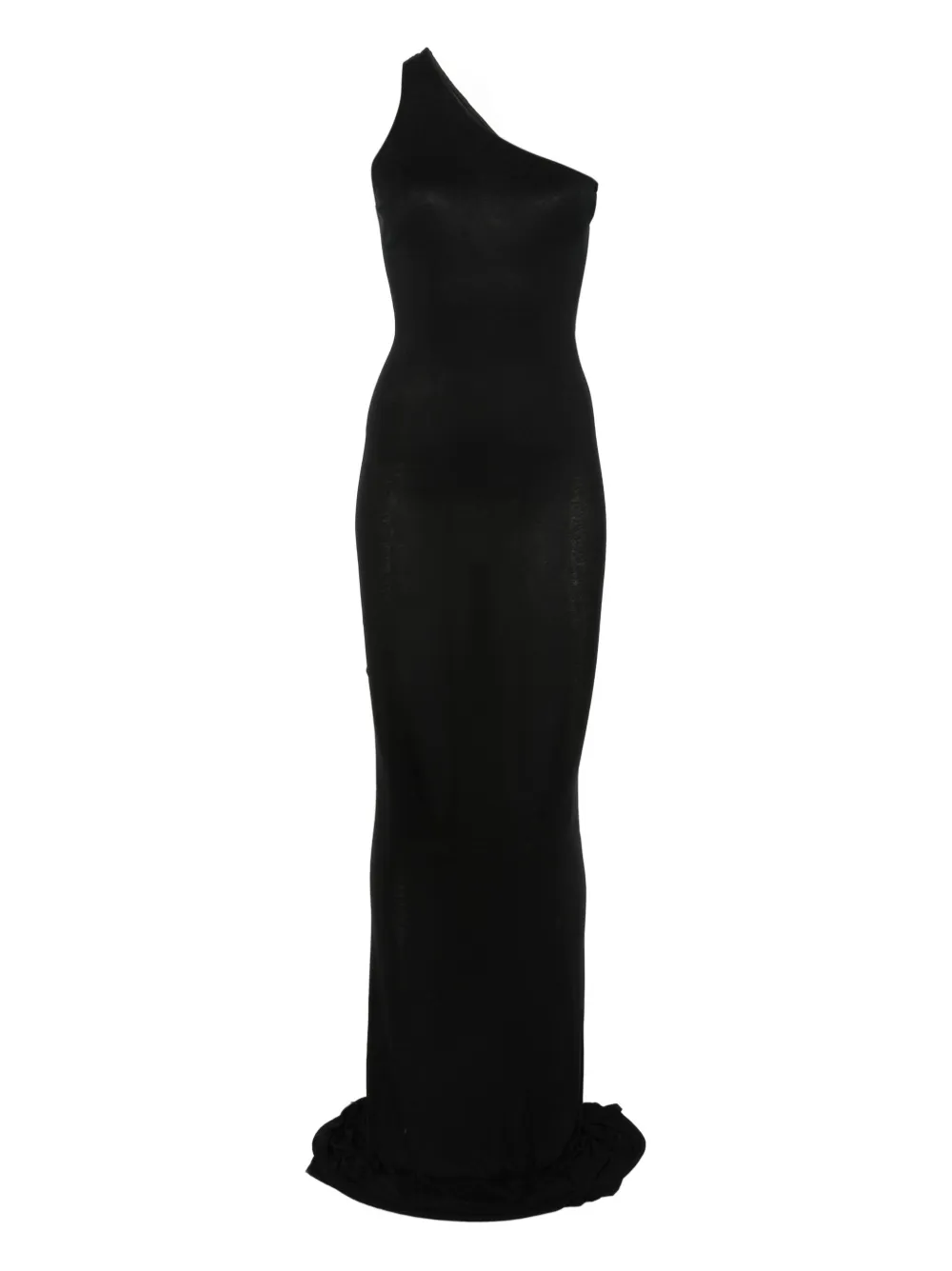 Rick Owens One-shoulder Ruched Dress In Black