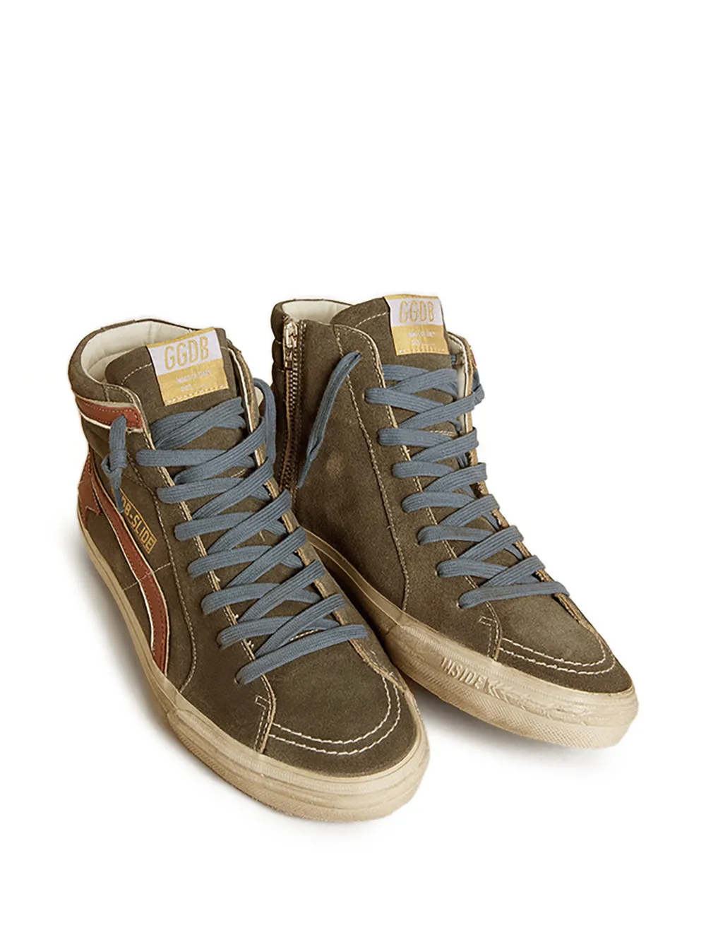 Golden Goose Leren sneakers met ster-verfraaiing Grijs