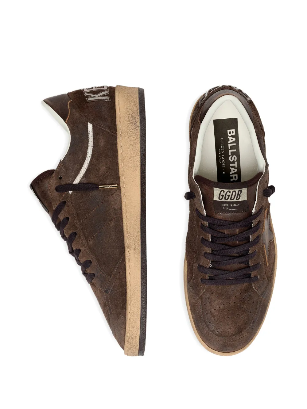 Golden Goose Ballstar suede upper toe and spur-leather tongue star and heel Bruin