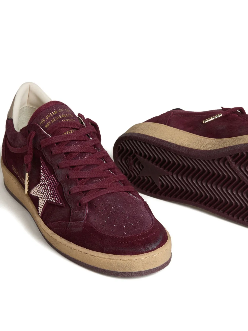 Golden Goose Ball Star sneakers met glitter Rood