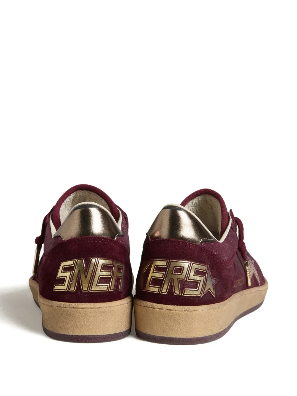 Golden Goose Ball Star sneakers met glitter - Rood