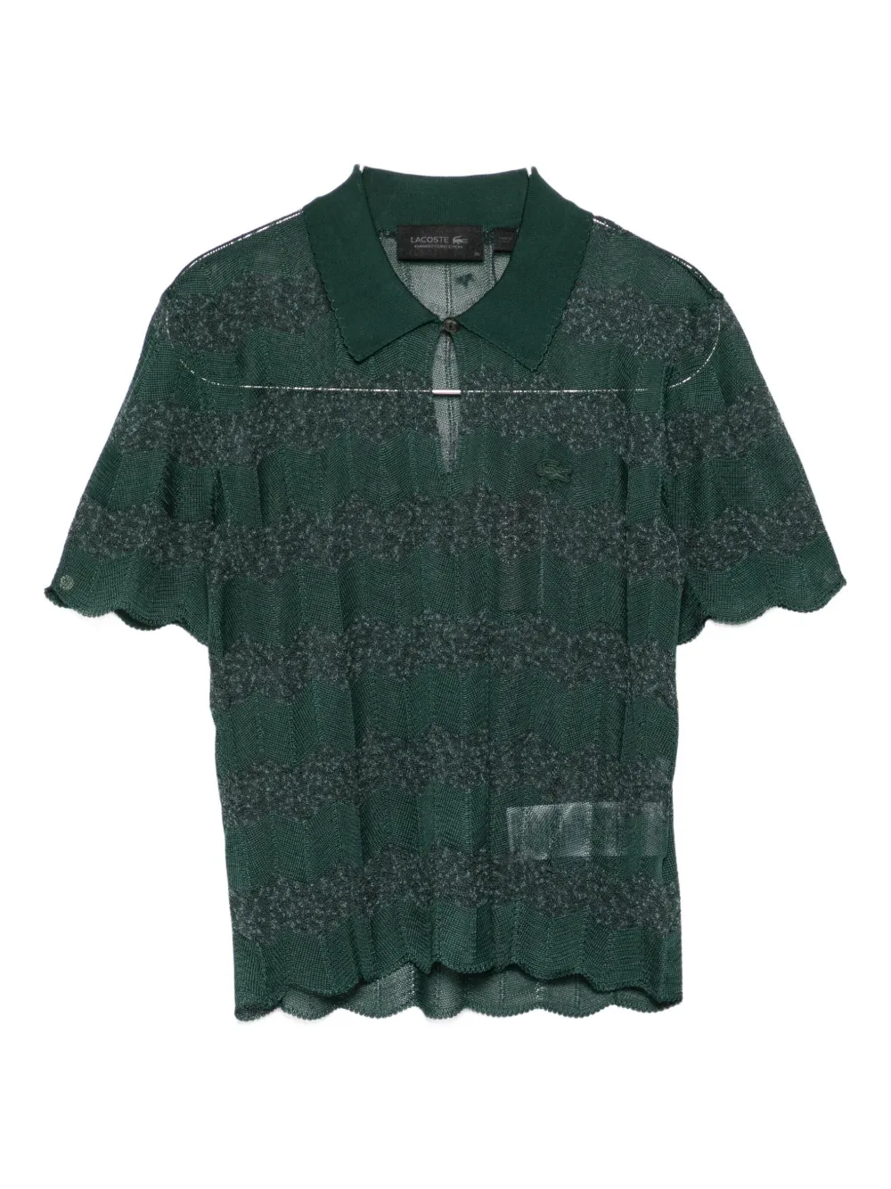 Lacoste Scalloped-edge Polo Top In Green