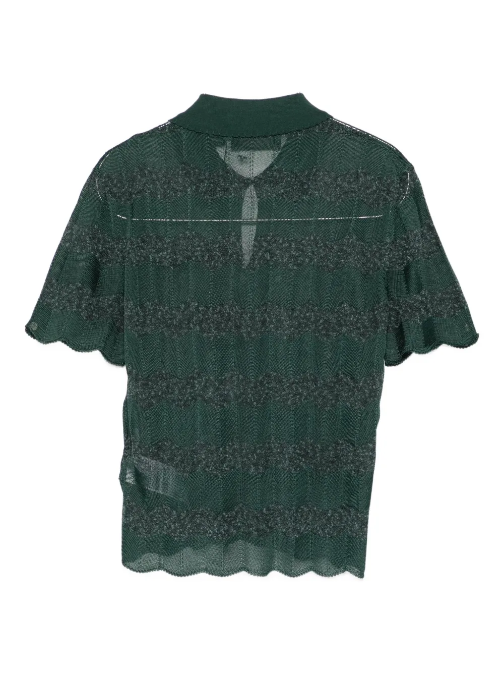 Lacoste scalloped-edge polo top - Groen