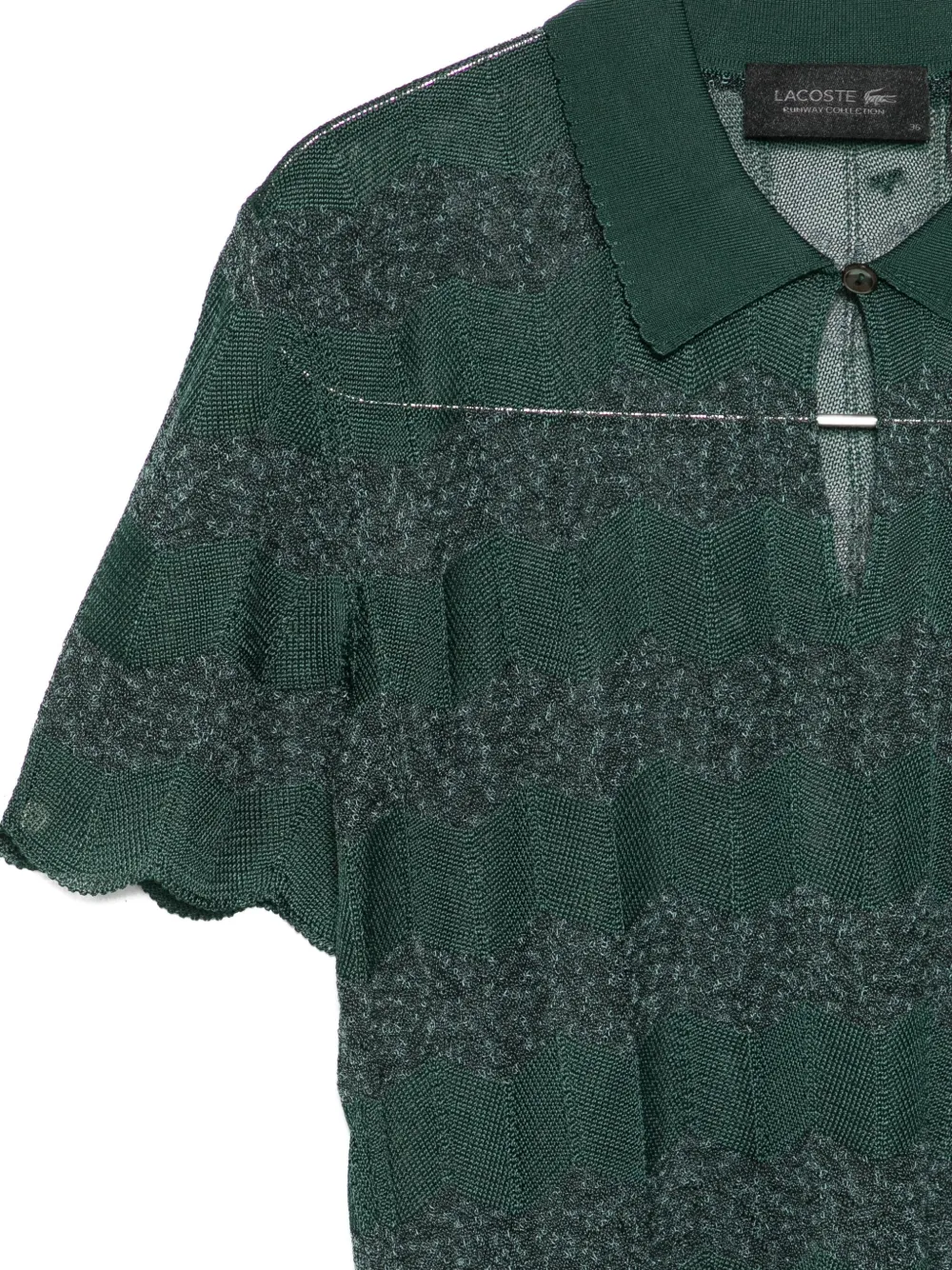 Lacoste Scalloped-edge Polo Top In Green