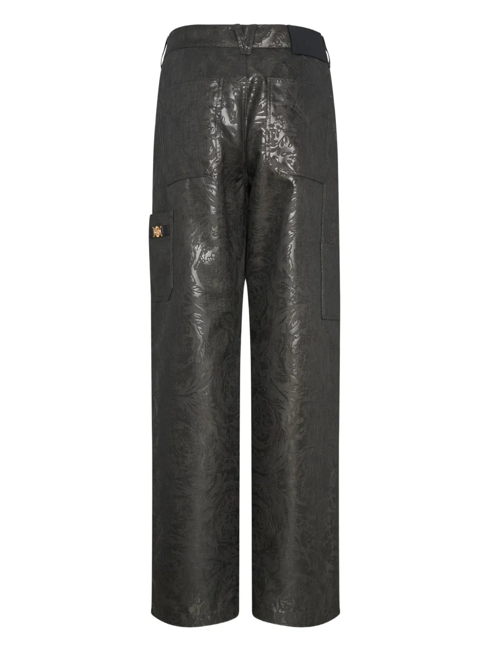 Versace Broek met bloemen Grijs