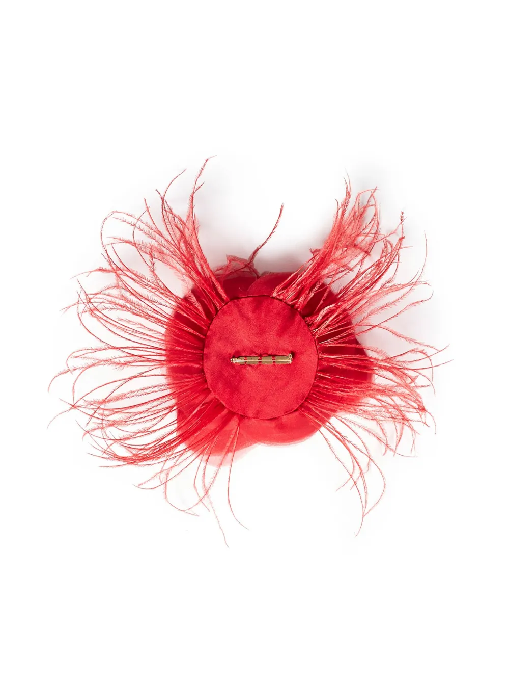 ROOM76 Broche verfraaid met veren - Rood