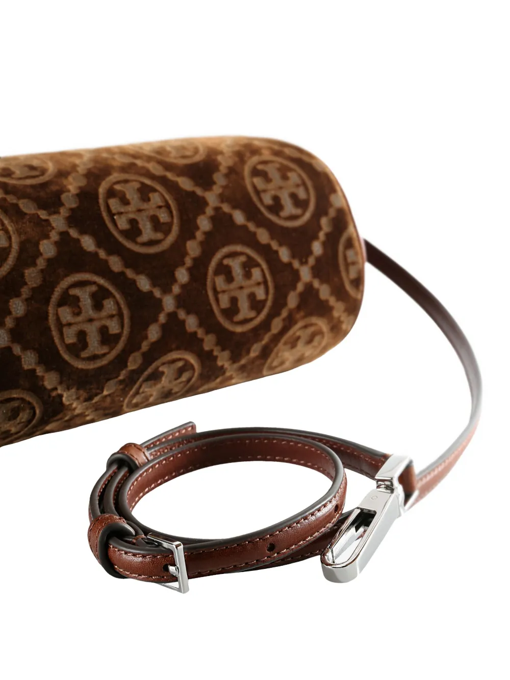 Tory Burch Monogram Cylinder Tote Bag In Brown