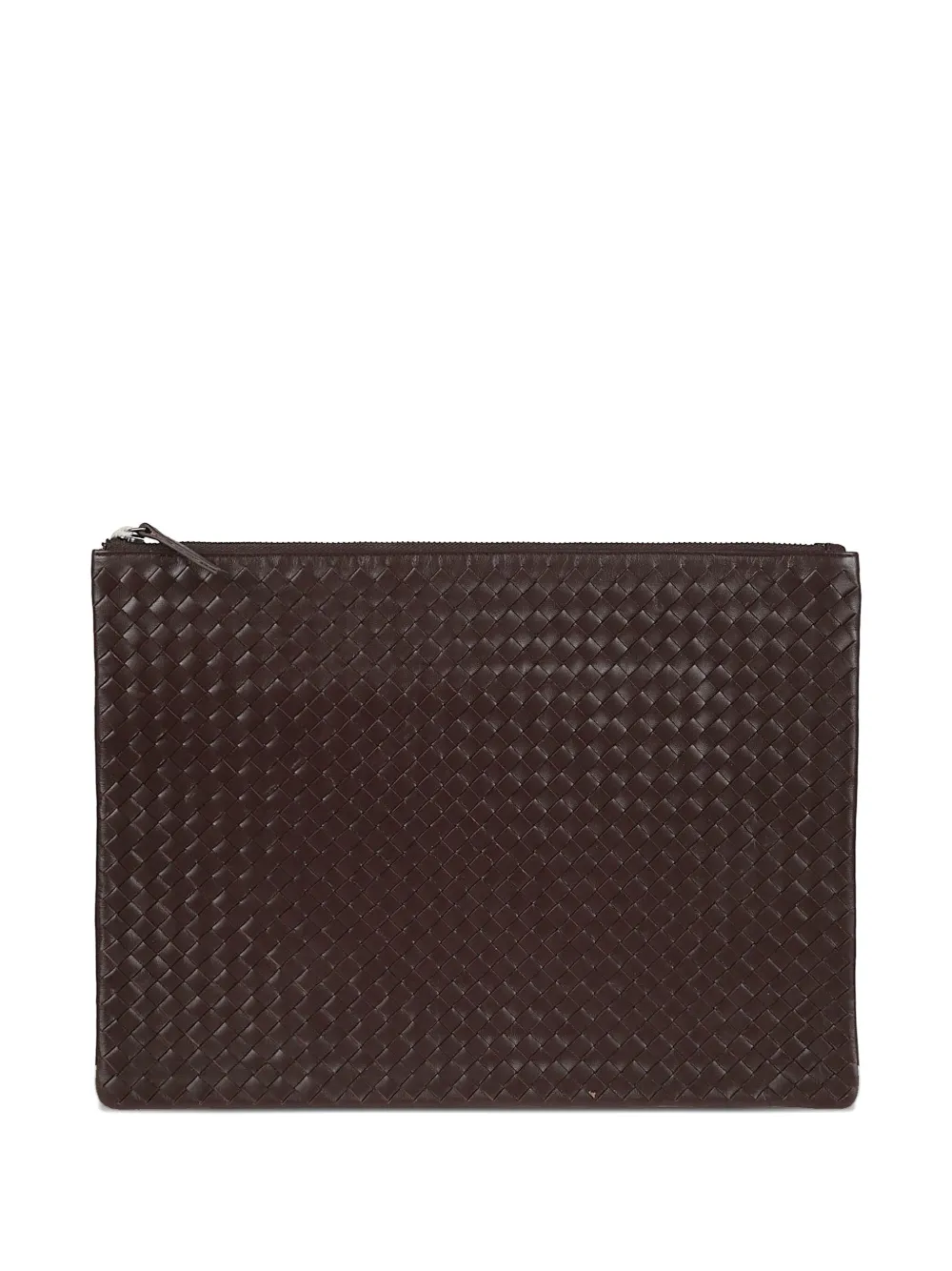 Dragon Diffusion A4 Woven Leather Clutch Bag In Brown