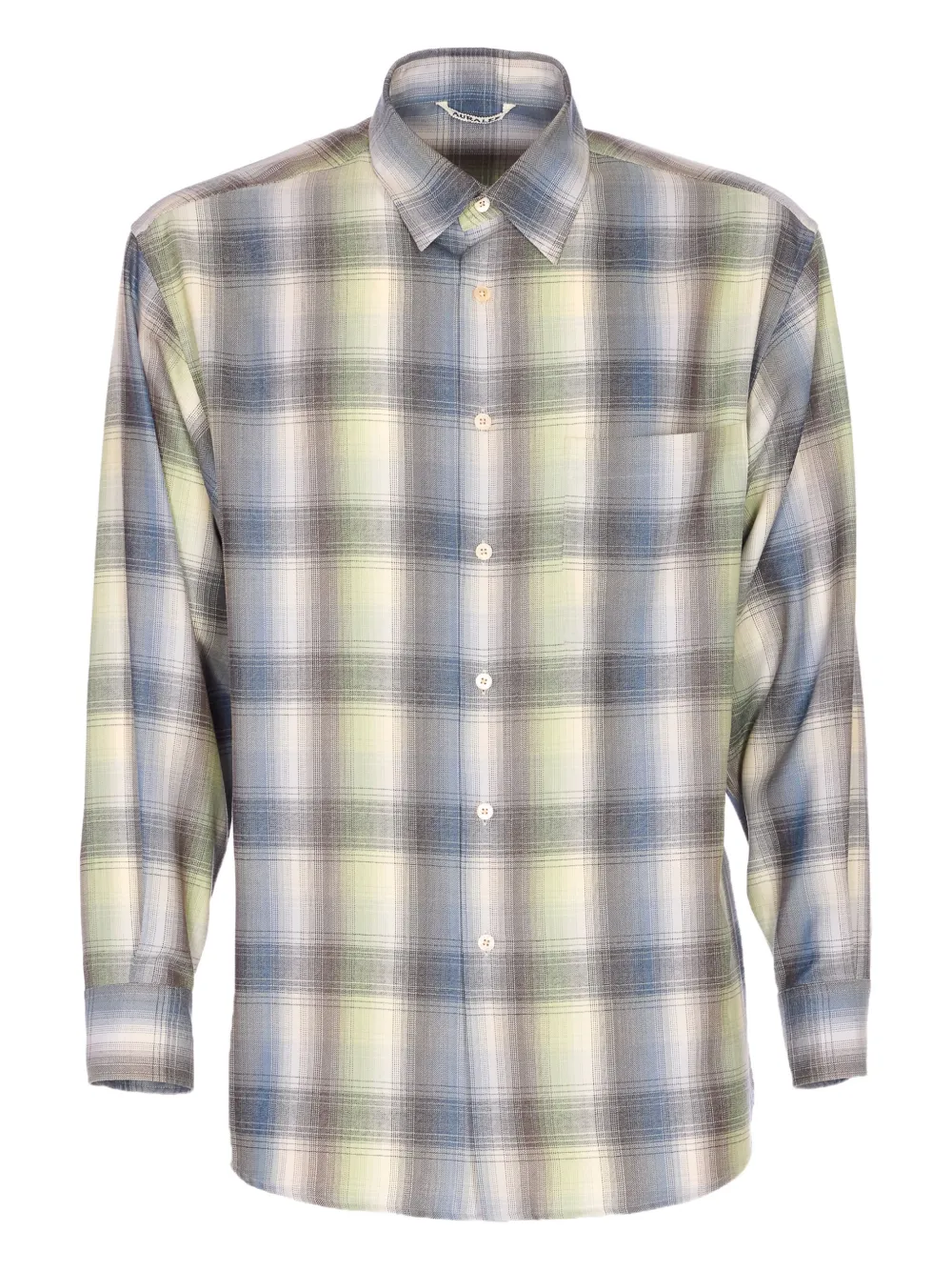 Auralee checked wool shirt | Blue | Image 1