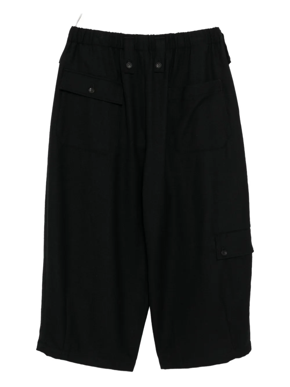 Yohji Yamamoto Saxony Cropped Trousers In Black