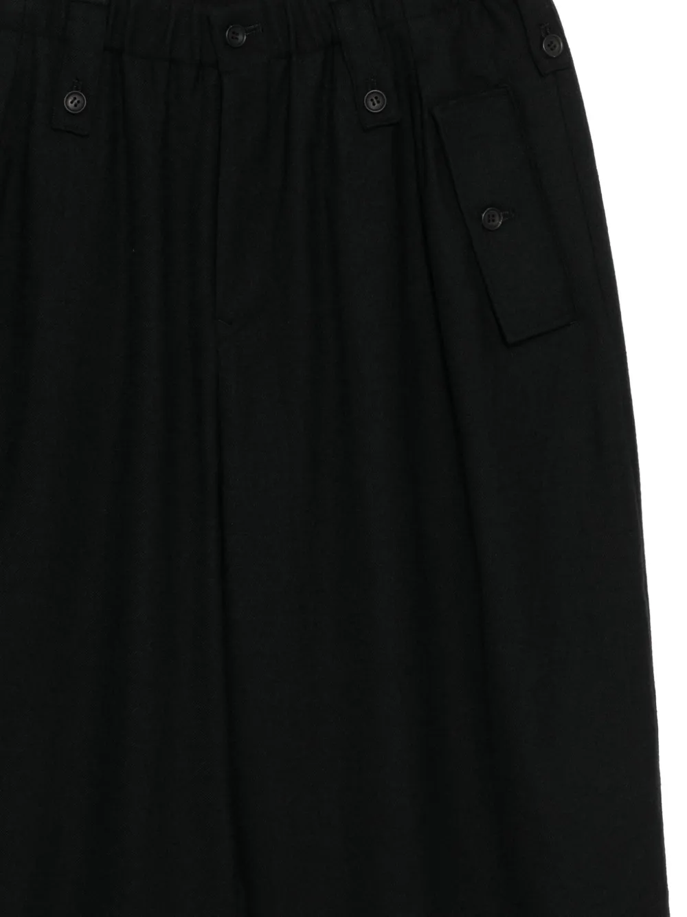 Yohji Yamamoto Saxony Cropped Trousers In Black