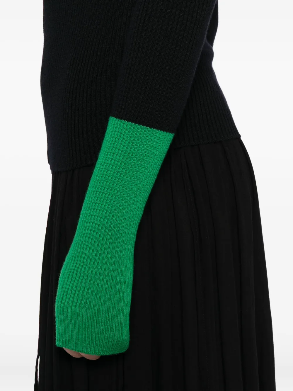 Yohji Yamamoto Two-tone Wool Cardigan In Black