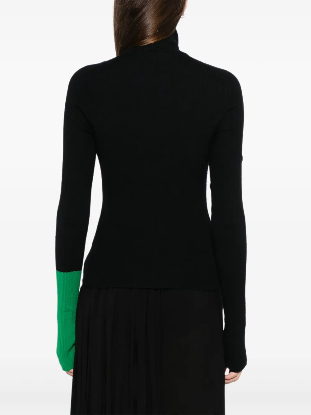 Yohji Yamamoto Two-tone Wool Cardigan In Black
