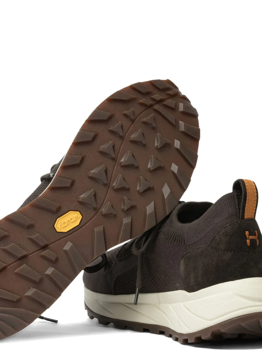 Henderson Baracco Sneakers met suède vlakken Bruin