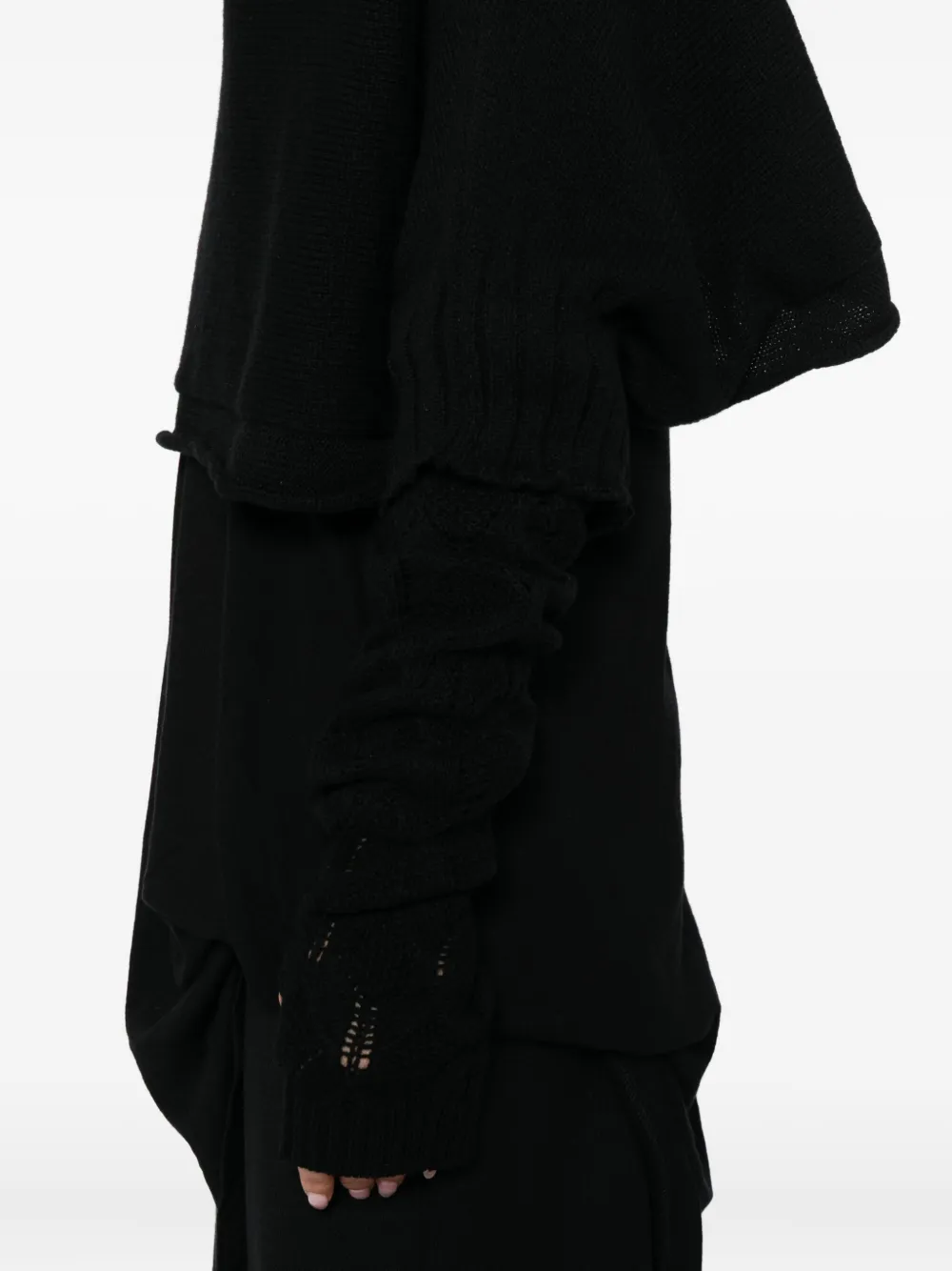 Yohji Yamamoto 7g Plain-stitch Jumper In Black