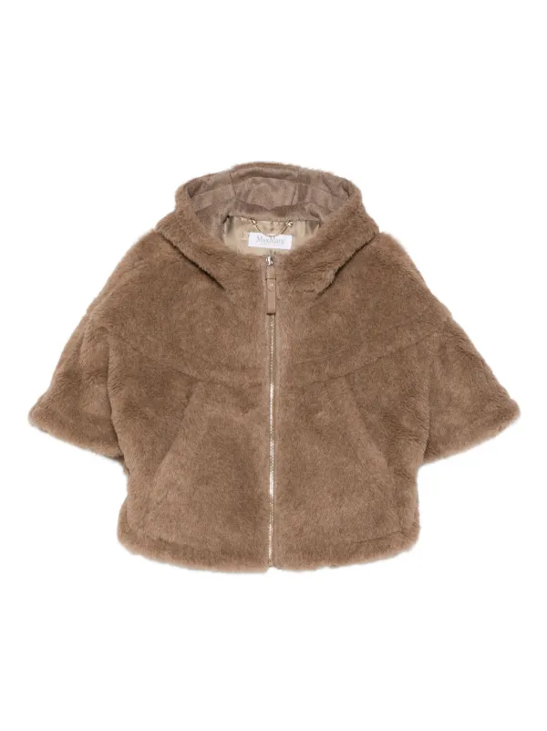 Max Mara Hooded Zip-up Jacket in Brown