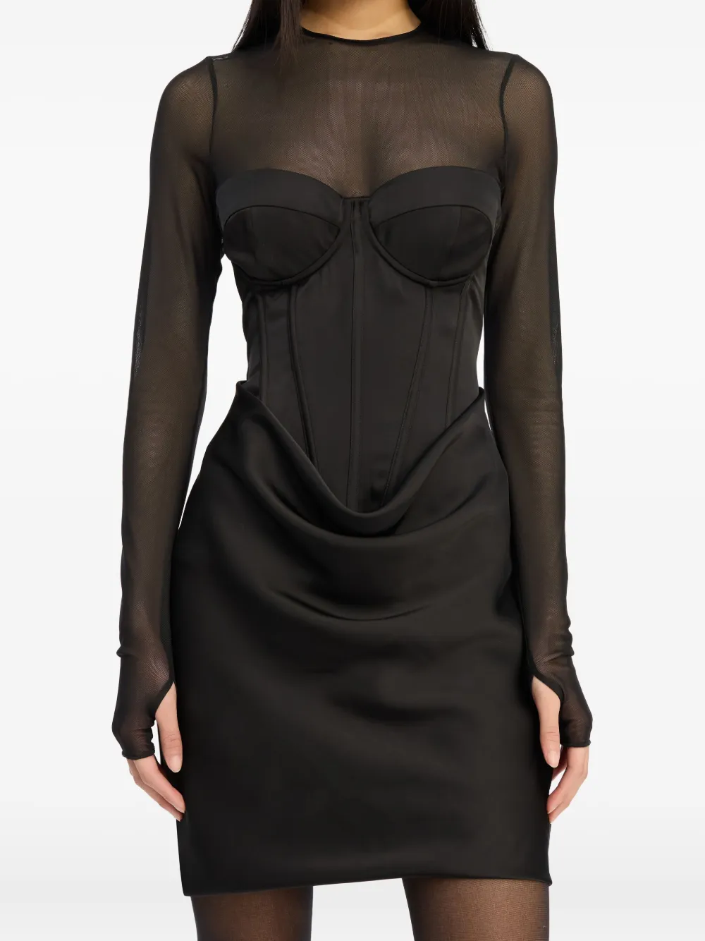 ROTATE BIRGER CHRISTENSEN Mini-jurk met korset Zwart