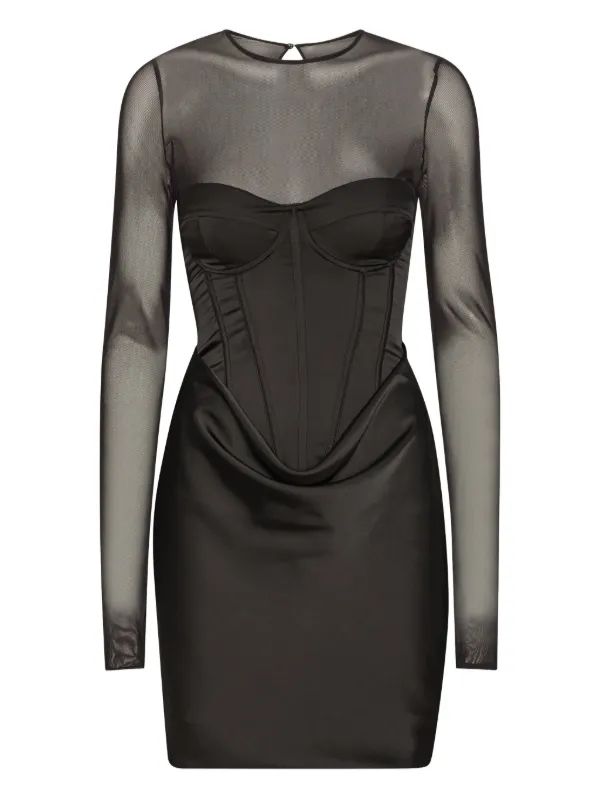 Rotate By Birger Christensen Corset Mini Dress - Black Rotate By Birger Christensen Corset Mini Dress - Black