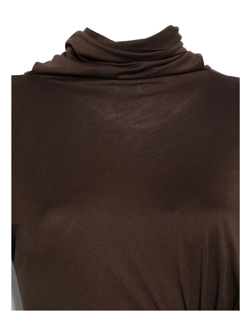 Rick Owens Draped Cowl-neck Maxi Dress In Brown