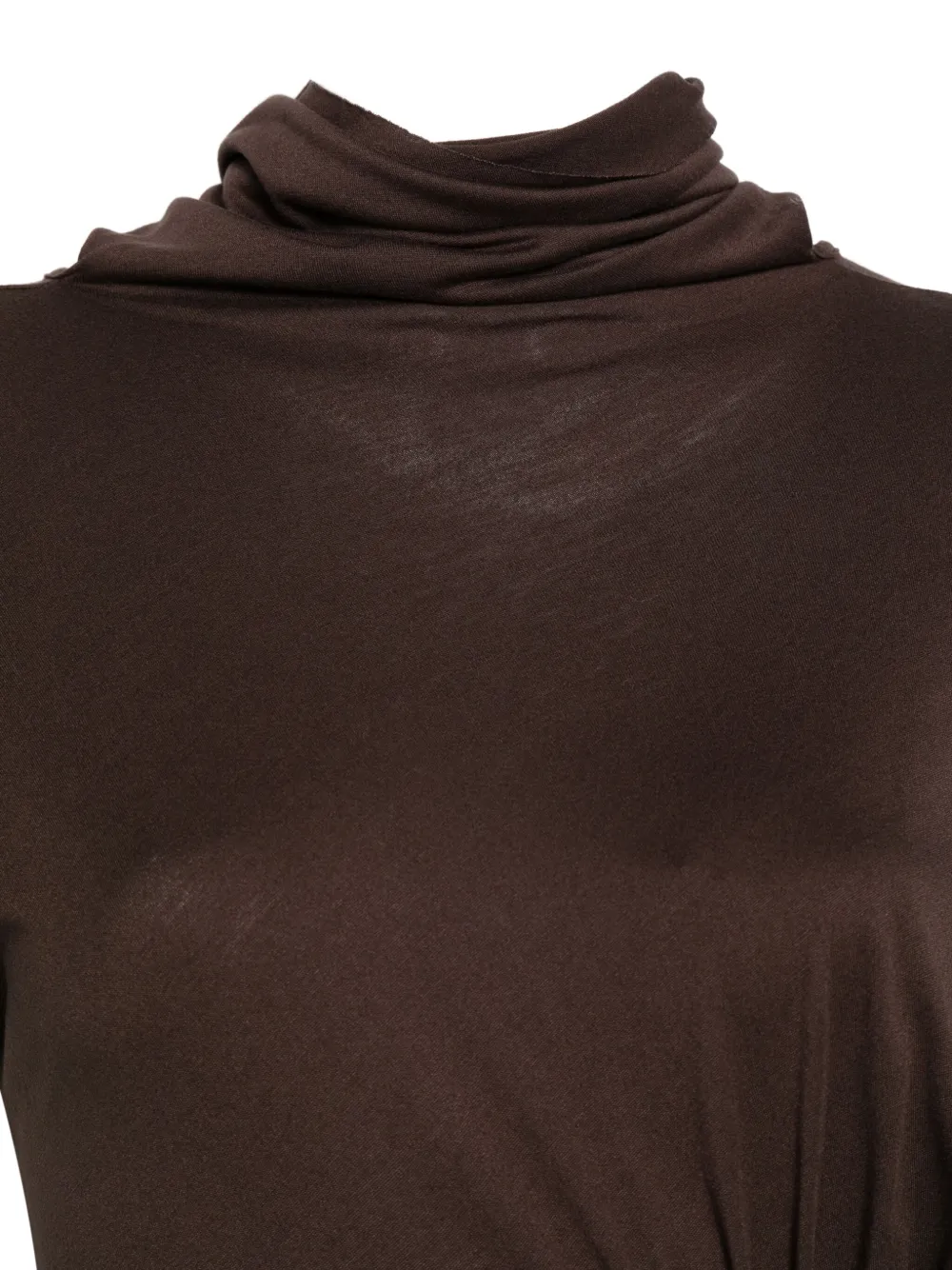 Rick Owens Lilies Gedrapeerde maxi-jurk met lage hals Bruin