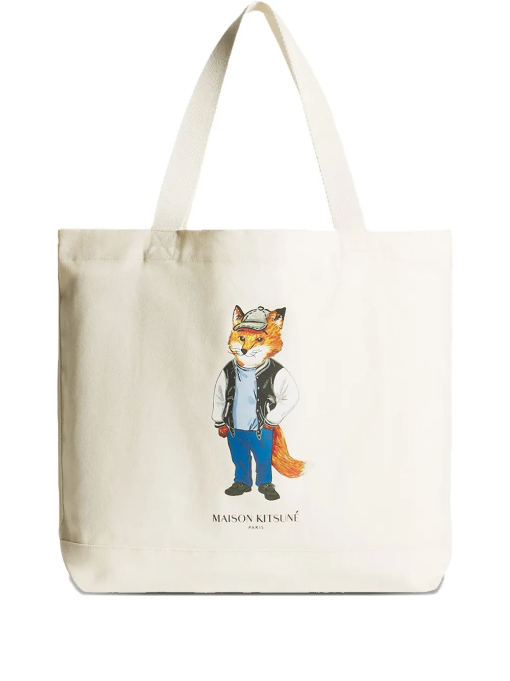Maison Kitsuné Dressed Fox Tote Bag In Neutral