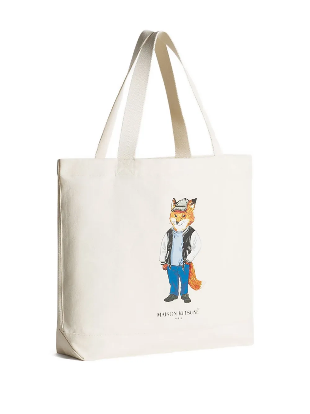 Maison Kitsuné Dressed Fox Tote Bag In Neutral