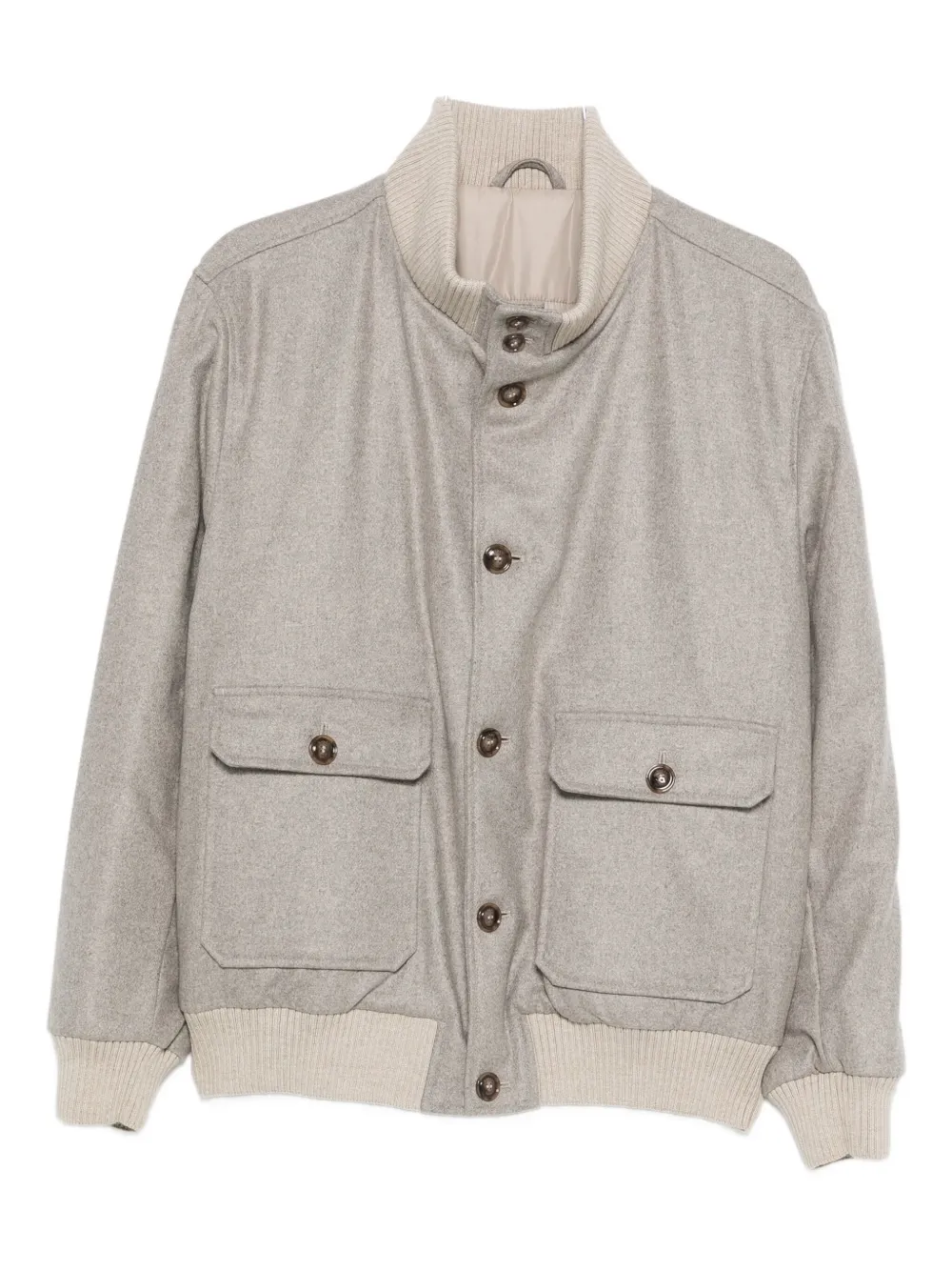 Barba cashmere bomber jacket | Neutrals | Image 1