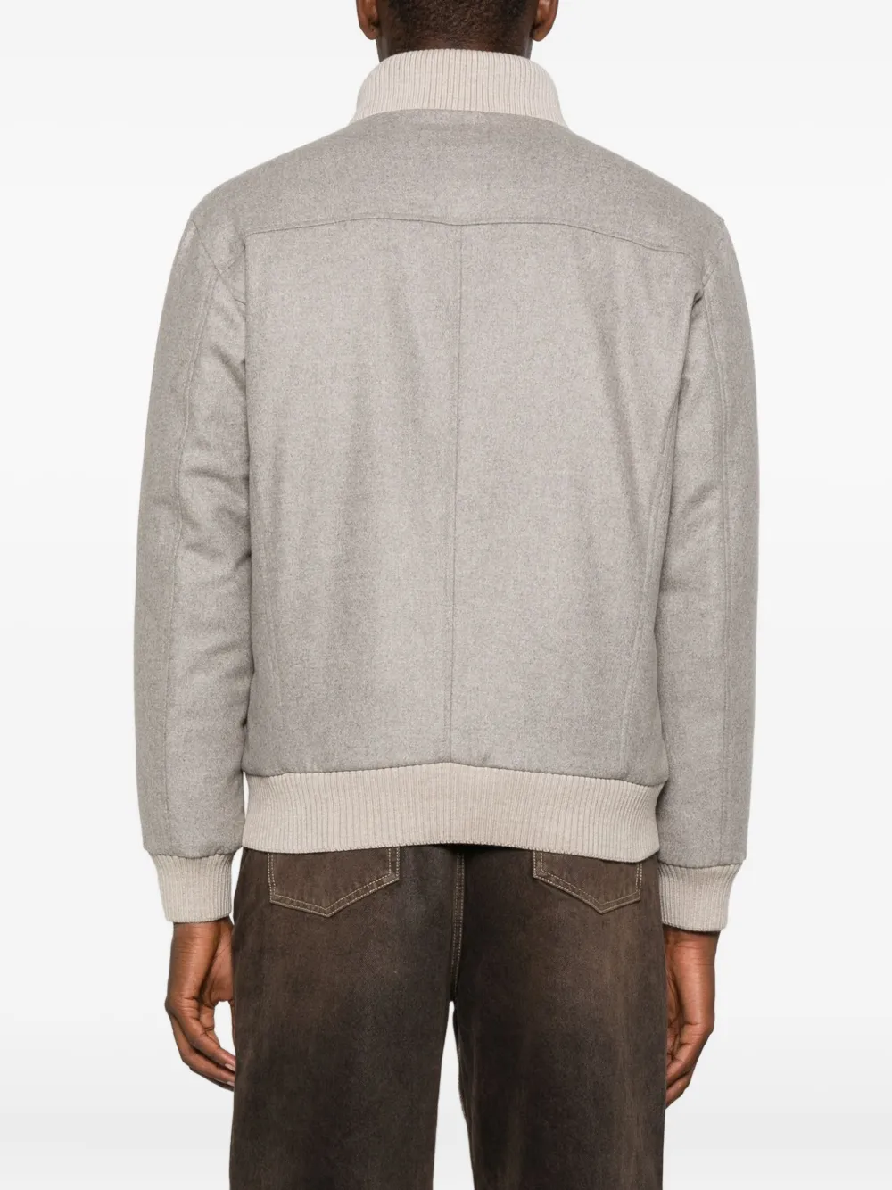 Barba Napoli Cashmere Bomber Jacket In Neutral