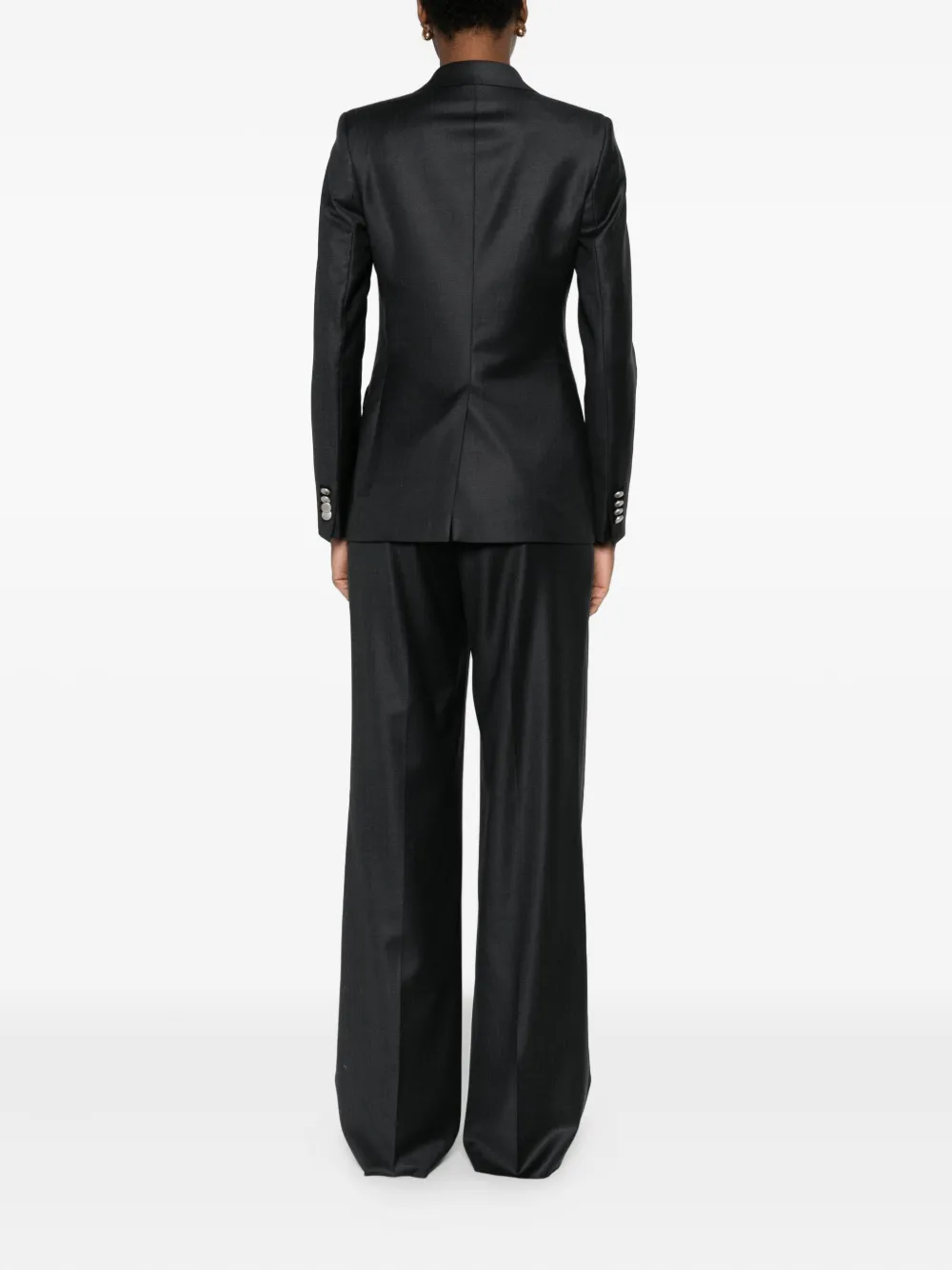 Tagliatore Buttoned Wool Suit In Black