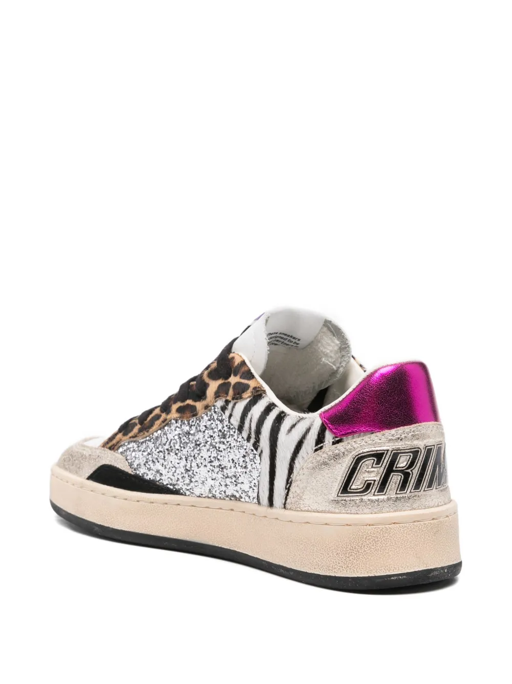 Crime London Sneakers met dierenprint Beige