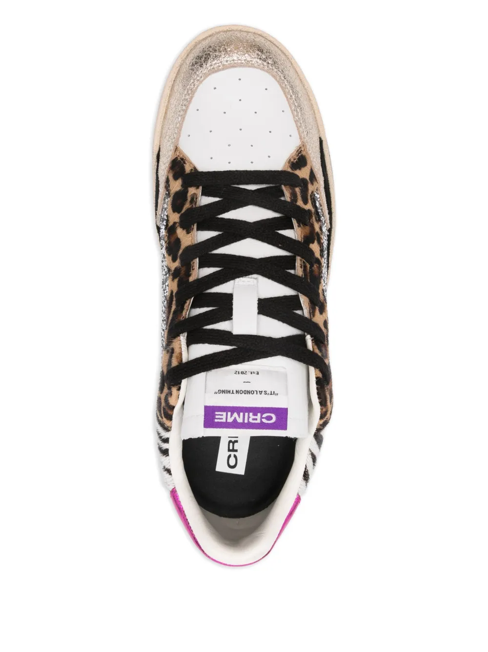 Crime London Sneakers met dierenprint Beige