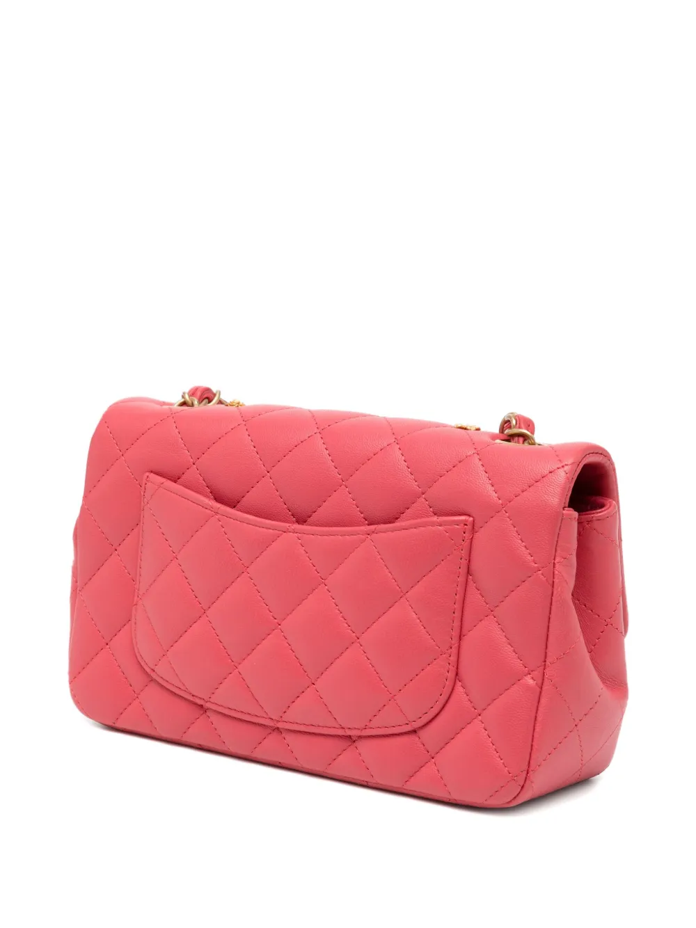 Pre-owned Chanel Classic Flap Bag Studded In Pink