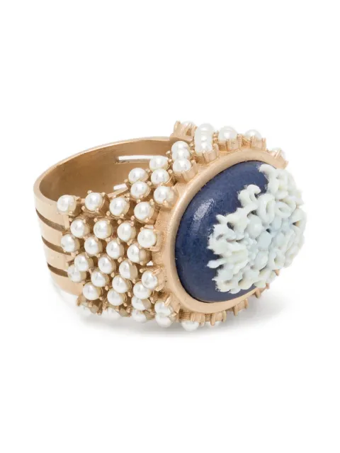 Christian Dior Pre-Owned anillo con perlas