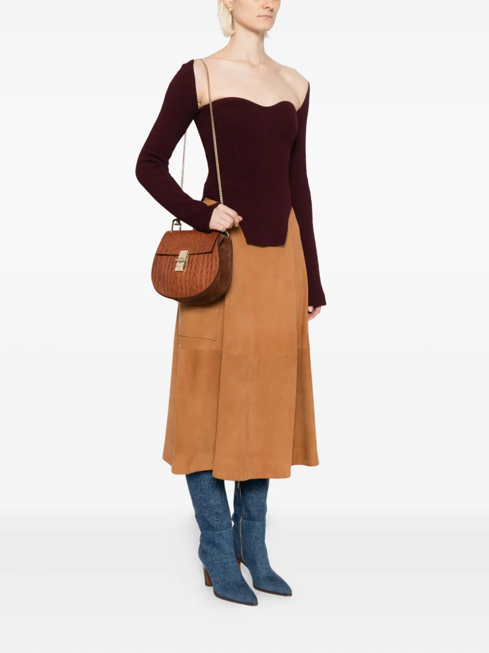 Chloé Pre-Owned Drew Shoulder Bag Croc Embossed | Pre-Owned | Image 2