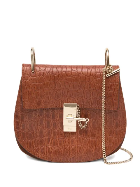 Chloé Pre-Owned Drew Shoulder Bag Croc Embossed
