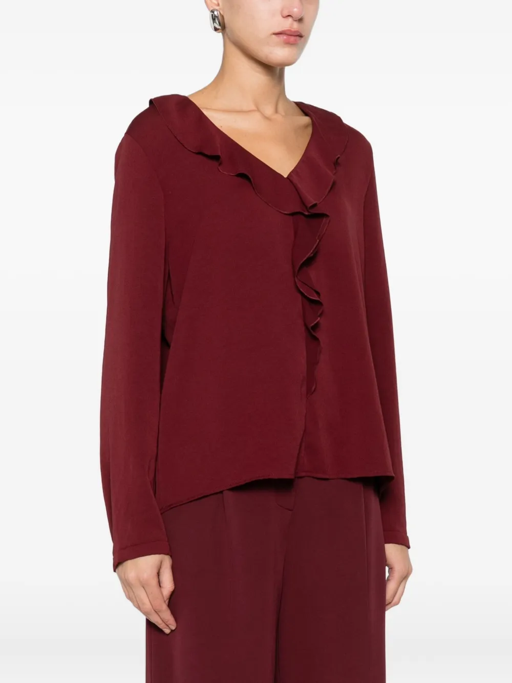 Marccain Ruffled Blouse In Red