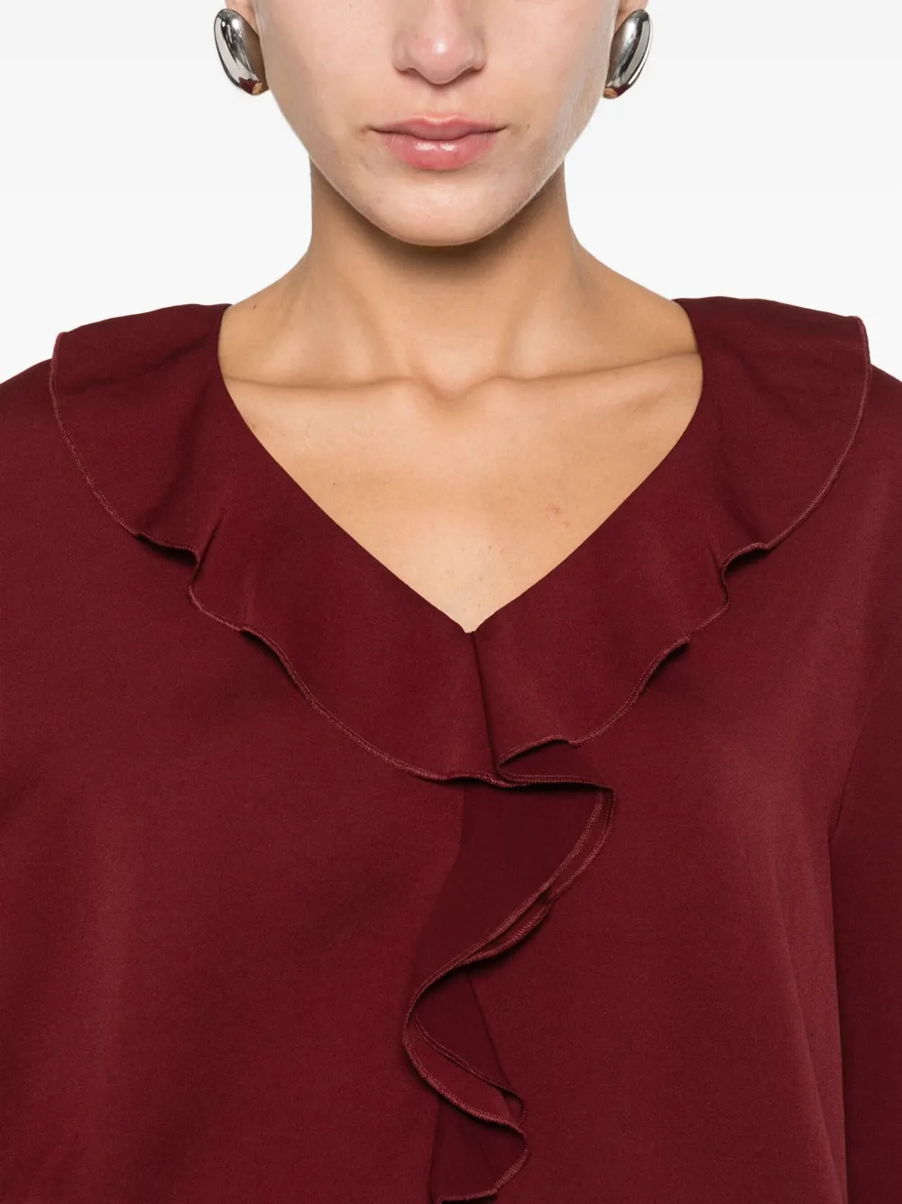Marccain Ruffled Blouse In Red
