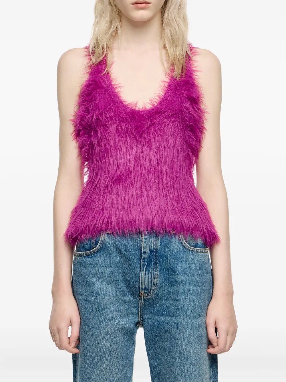 Bimba Y Lola Scoop-neck Top In Pink