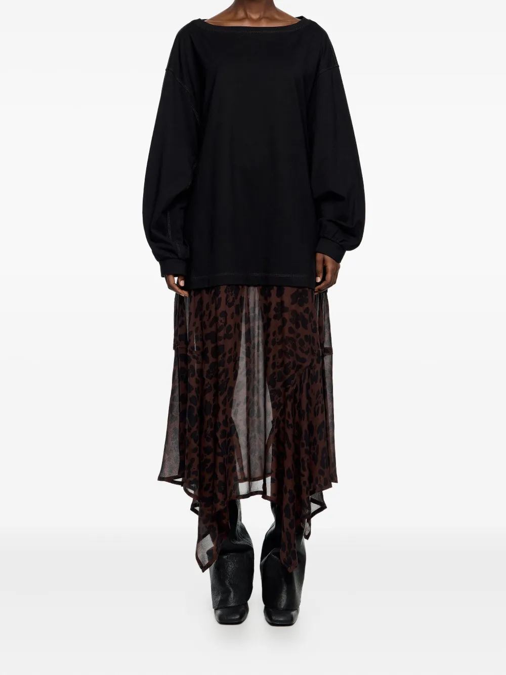 Bimba y Lola Jurk met luipaardprint - Zwart