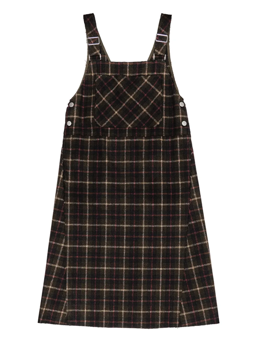 Bimba Y Lola Plaid Midi Dress In Green