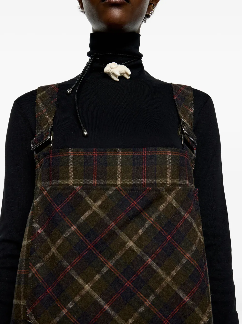 Bimba Y Lola Plaid Midi Dress In Green