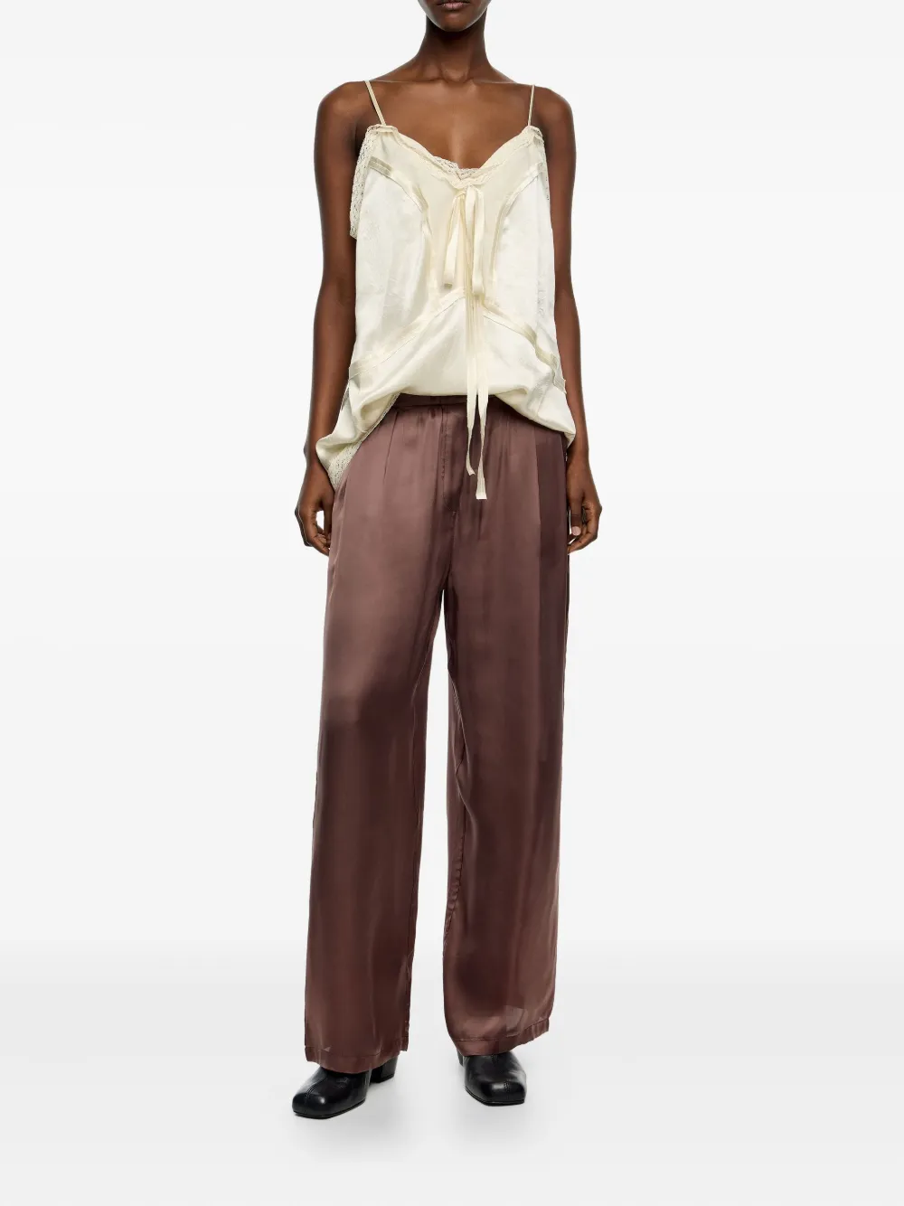 Bimba Y Lola Elasticated-waistline Palazzo Pants In Brown