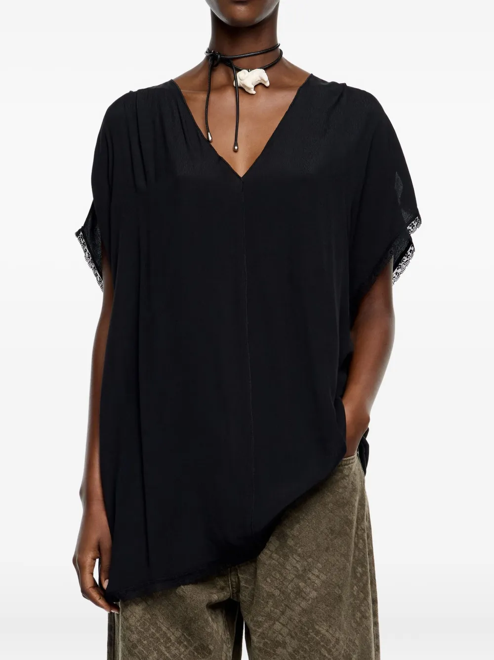 Bimba y Lola Blouse met V-hals Zwart
